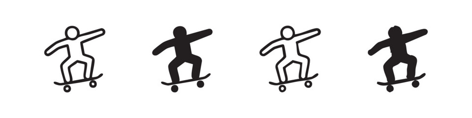 Skateboarder Icon Set Representing Urban Sports and Youth Culture © liubomir118809