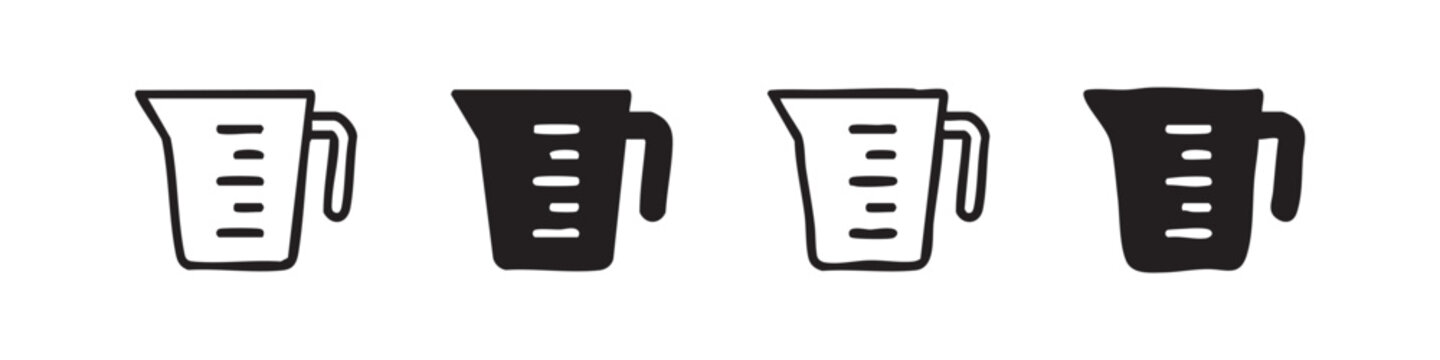 Measuring Cup Icon Set for Baking Cooking and Kitchen Accuracy
