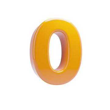 Glossy Orange Number 0