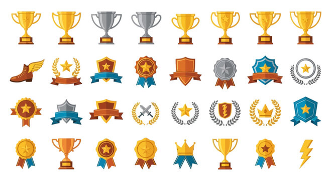 Collection of various award icons and symbols.