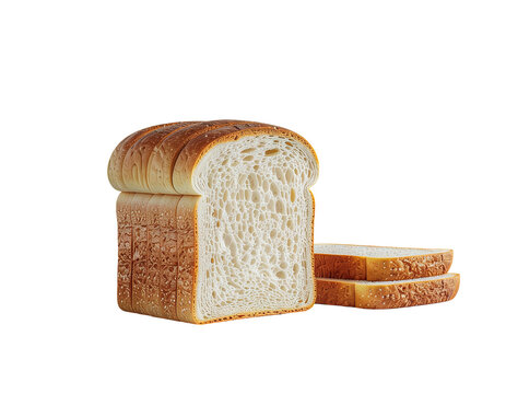 Sliced White Bread Loaf and Slices
