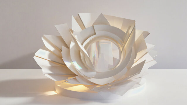multi layer paper craft camera lens on white background.ai 