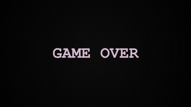Game Over Glitch Text Screen with Retro Arcade Aesthetic