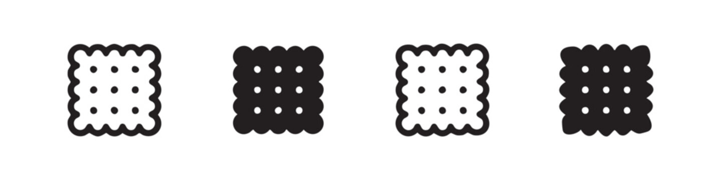 Cracker Biscuit and Snack Icon Set