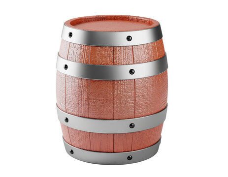 Wooden Barrel with Metal Hoops
