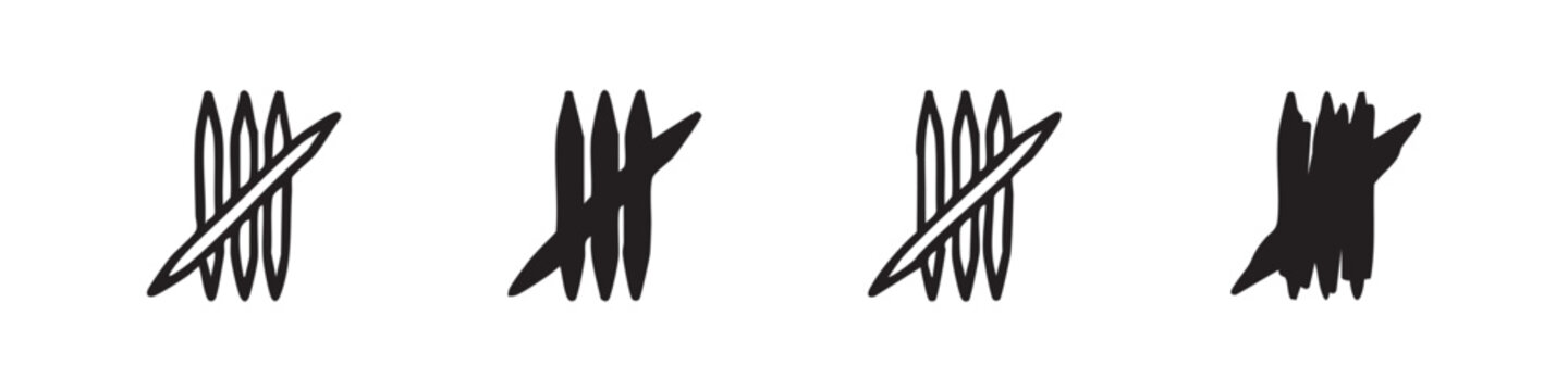 Tally Marks Counting and Score Icon Set