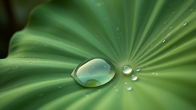 unregulated. A large green lotus leaf with a raindrop shaped like a musical instrument body. travel magazines, destination branding, designed for travel destination branding, used by hr managers.