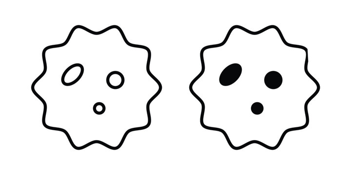 White blood cell icon thin line and black silhouette flat style