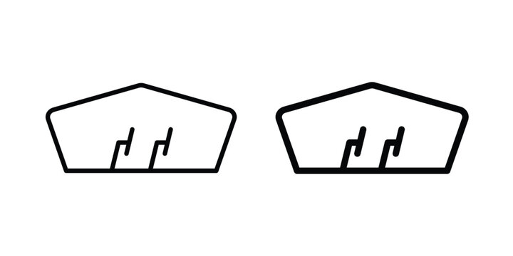 Windscreen icon thin line and black silhouette flat style