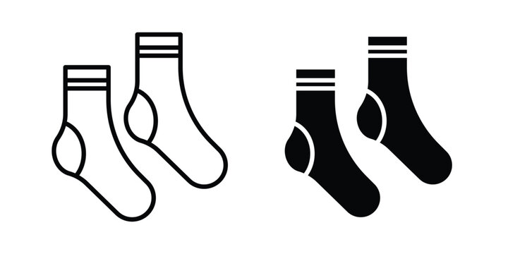 Women socks icon thin line and black silhouette flat style