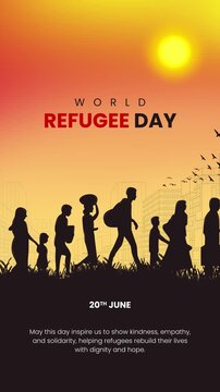 Orange and Brown Modern World Refugee Day