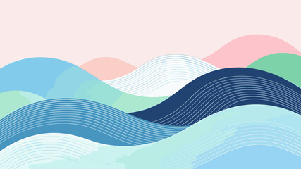 Fototapeta premium A clean and modern blue abstract background with flowing curved lines, perfect for corporate presentations and website headers.