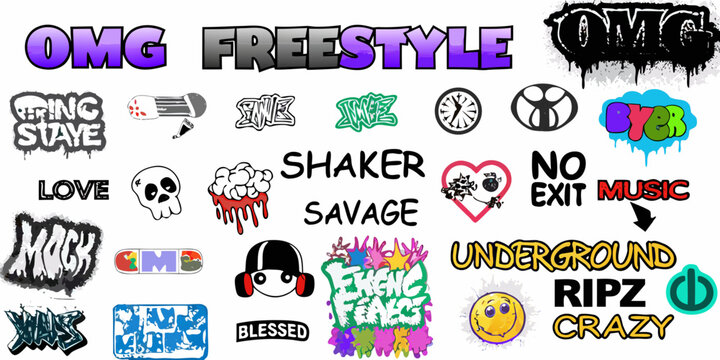 graffiti text styles with bubble letters and omg frees