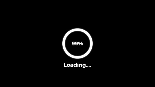 Circle loading bar animation.percent counting animation.with dark background animation.
