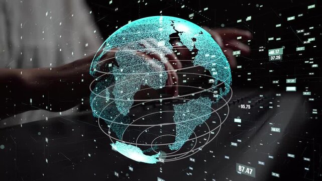 An abstract visual of a digital globe highlighted with data streams and numerical elements, symbolizing global connectivity and the power of technology in modern society. Xenic