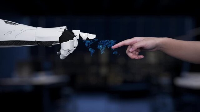 Visual representation of interaction between AI and humans in cybersecurity, showcasing digital locks and global network. A fusion of technology and safety. Synapse