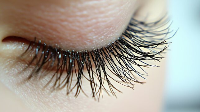 Lash separation macro extreme closeup individual eyelashes natural texture curvature detailed fiber patterns professional beauty photography