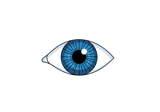 A detailed blue iris with a clear pupil and brilliant reflection represents vision and perception symbolizing sight and awareness