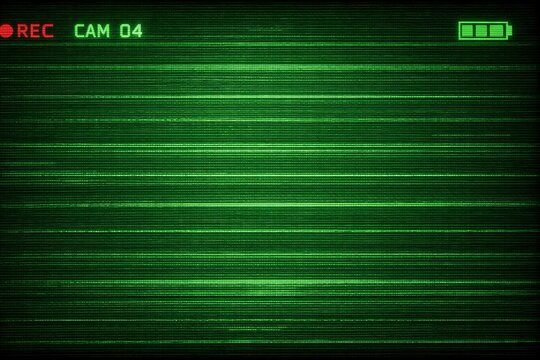 Green digital camera recording overlay screen interface