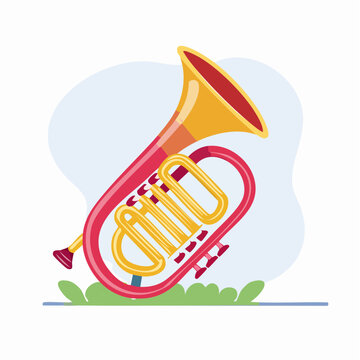 Illustration of a colorful baritone horn