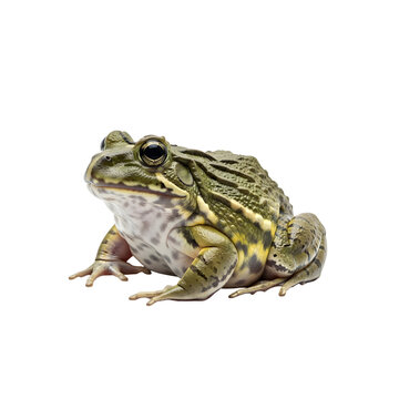 Isolated Pixie Frog (African Bullfrog) on Transparent PNG Cutout &ndash; No People, High Detail Amphibian Wildlife Stock Image