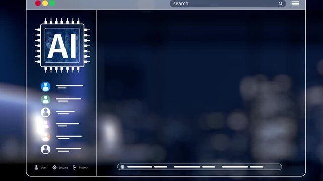 A robot interacts with a futuristic interface showcasing vibrant abstract art. This image captures the essence of innovation and technology in a modern digital landscape. Synapse