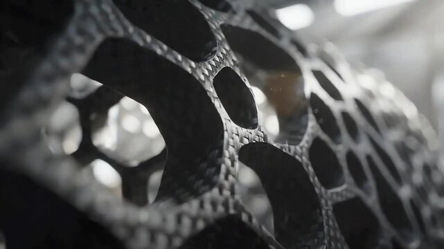 4K Abstract Carbon Fiber Structure Rotating Background Business Presentation Stock Video