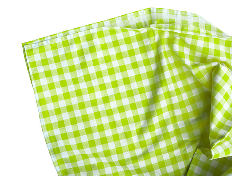 Green checkerboard pattern of placemat cloth for  background.Perfect for food and drink menu
