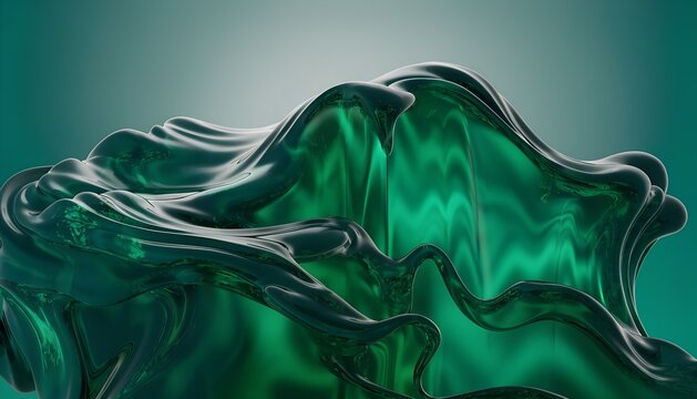 Abstract Emerald Green Liquid Wave A Mesmerizing Fluid Dynamics Artistry
