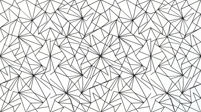 Abstract network of sharp lines radiating from central points creating a dynamic starburst pattern on white background.