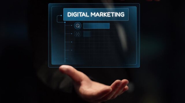 Digital marketing strategy broken down into categories: web, SEO, content, social media, and advertise. Digital tools enhance online marketing success across digital platforms. Muxer