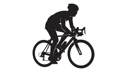 Obraz premium black and white silhouette of cycling very high quality vector illustration.