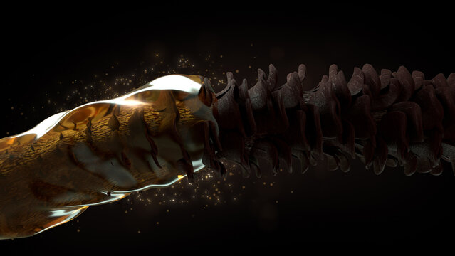 Nourish hair shampoo or serum, Repair damaged hair concept, 3D rendering