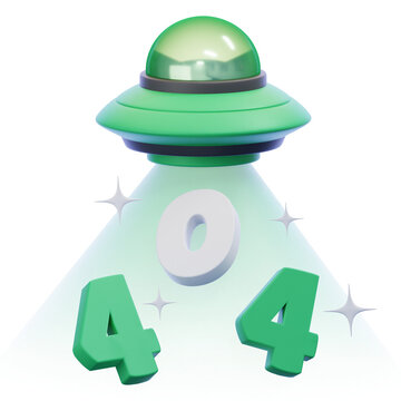 3D UFO 404 Error Page