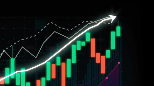 Business growth concept in allusive graph chart showing marketing sales profit increasing to future target . Excellent financial status of corporate business rise up . Finance and money 3D rendering .