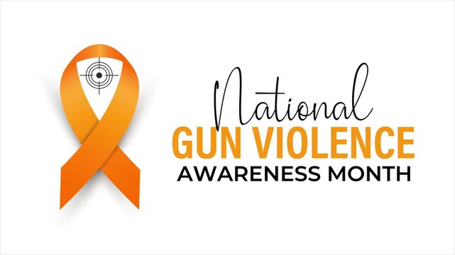 National gun violence awareness ribbon animation with public safety theme. 4k animation video.