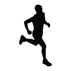 Obraz premium Jogging Fitness Outdoor Healthy Lifestyle Vector, Silhouette, Illustration