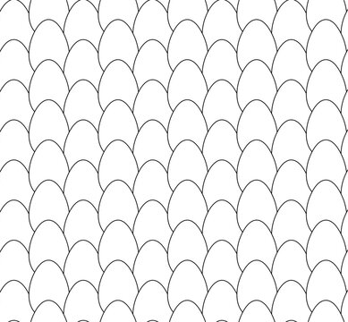 egg chicken Egg seamless closeup pattern hand drawn illustration. Vector graphic line art. Decorative element for cafe and restaurant menu, banners, posters, invitations, packaging