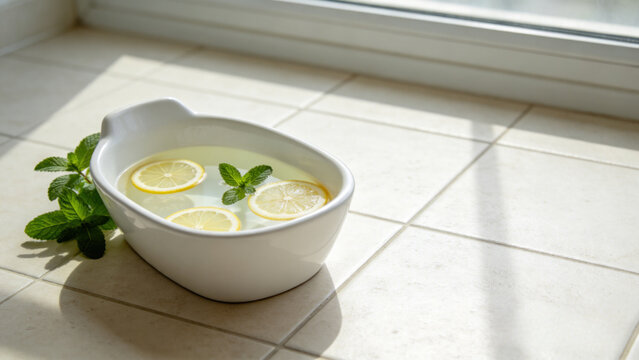 Foot bath with lemon mint