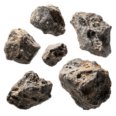 Fototapeta premium Professional Collection of Asteroid Images on Transparent Background
