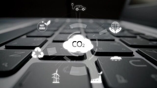 Net zero goals and CO2 reduction strategy driving sustainability, green energy integration, net zero emissions policies, and climate-friendly sustainability solutions for business and society. Muxer