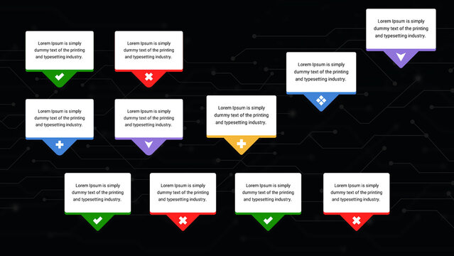 Mini Colorful Text Blocks With Checkbox Icons 02