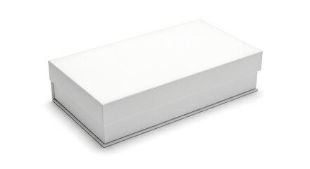 Naklejka premium White Rectangular Box with Lid on White Background