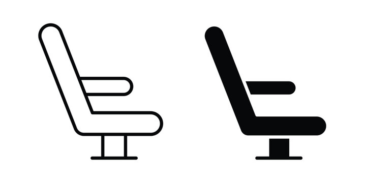 Airplane seat icon vector design and illustration.