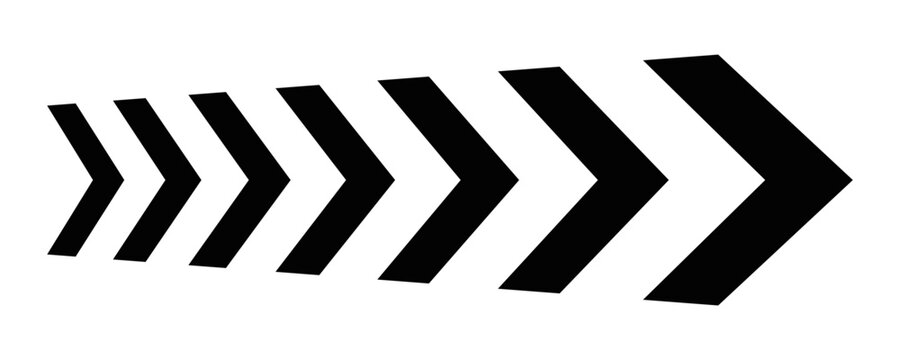 Arrow chevron symbol .Arrows symbols set. Blend effect. Vector isolated on white background.