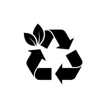 Recycle Symbol with Leaves Icon for Eco Friendly Design