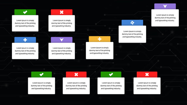 Mini Colorful Text Blocks With Checkbox Icons 01