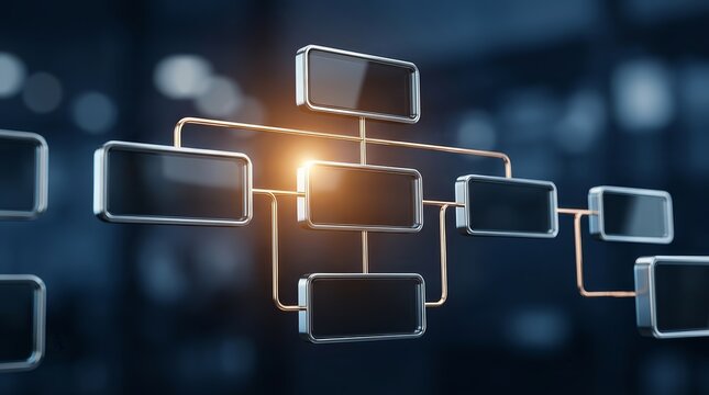 Corporate processing management showing an organizational structure for operational efficiency.