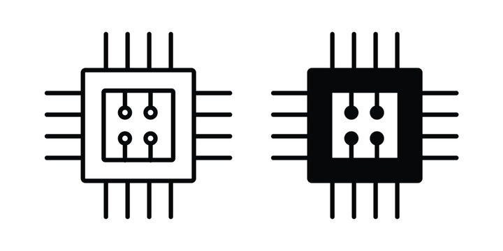 Computer microchip icon vector design and illustration.