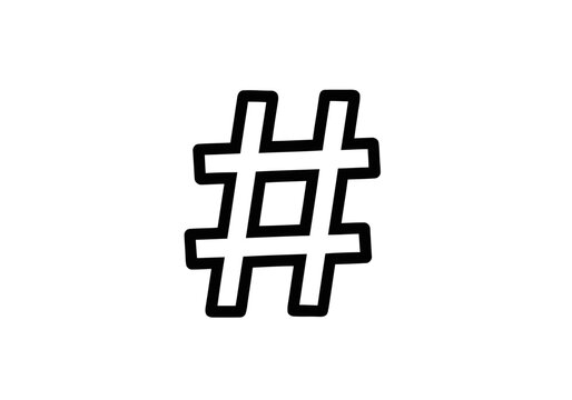 Black and white number sign symbol.